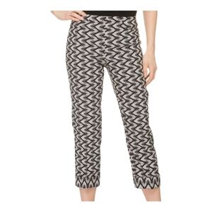 Joseph Ribkoff Black and White Cropped Pants Geometric Pattern, Size 12